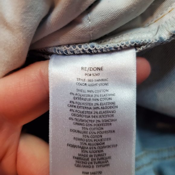 Re/Done 90s High Rise Ankle Crop Jeans Light Stone 27 - Picture 6 of 6